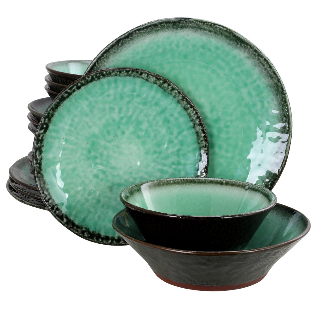 Gibson Elite Green Lantern 16-Piece Double Bowl Dinnerware Set, Teal MPN:995104944M