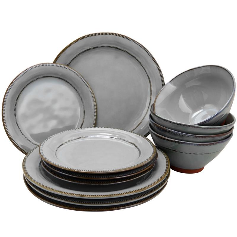 Gibson Elite Terranea 12-Piece Dinnerware Set, Gray MPN:995104995M