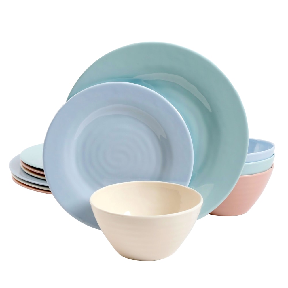 Gibson Home Brist Pastels 12-Piece Dinnerware Set, Assorted Colors MPN:995112059M