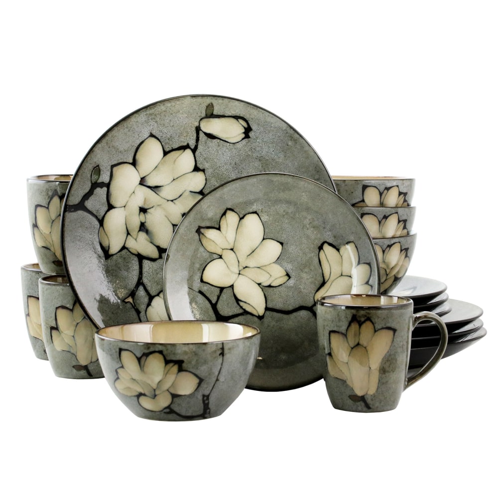 Gibson Elite Dakari 16-Piece Stoneware Dinnerware Set, Gray MPN:995112093M