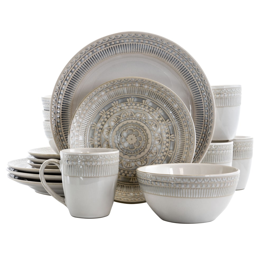 Gibson Elite Amberdale 16-Piece Stoneware Dinnerware Set, Cream MPN:995112544M