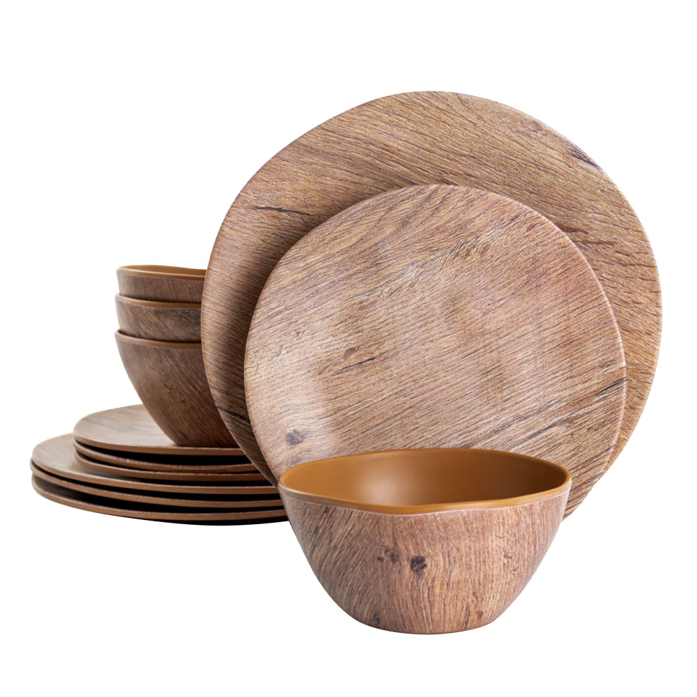 Gibson Home Woodfern 12-Piece Dinnerware Set, Brown MPN:995113942M