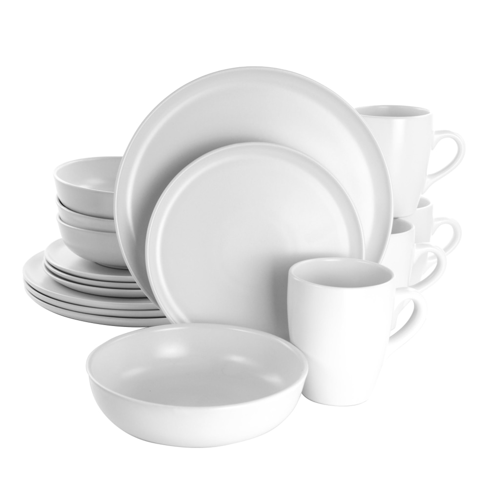 Gibson Elite Serenade 16-Piece Round Stoneware Dinnerware Set, White MPN:995114304M