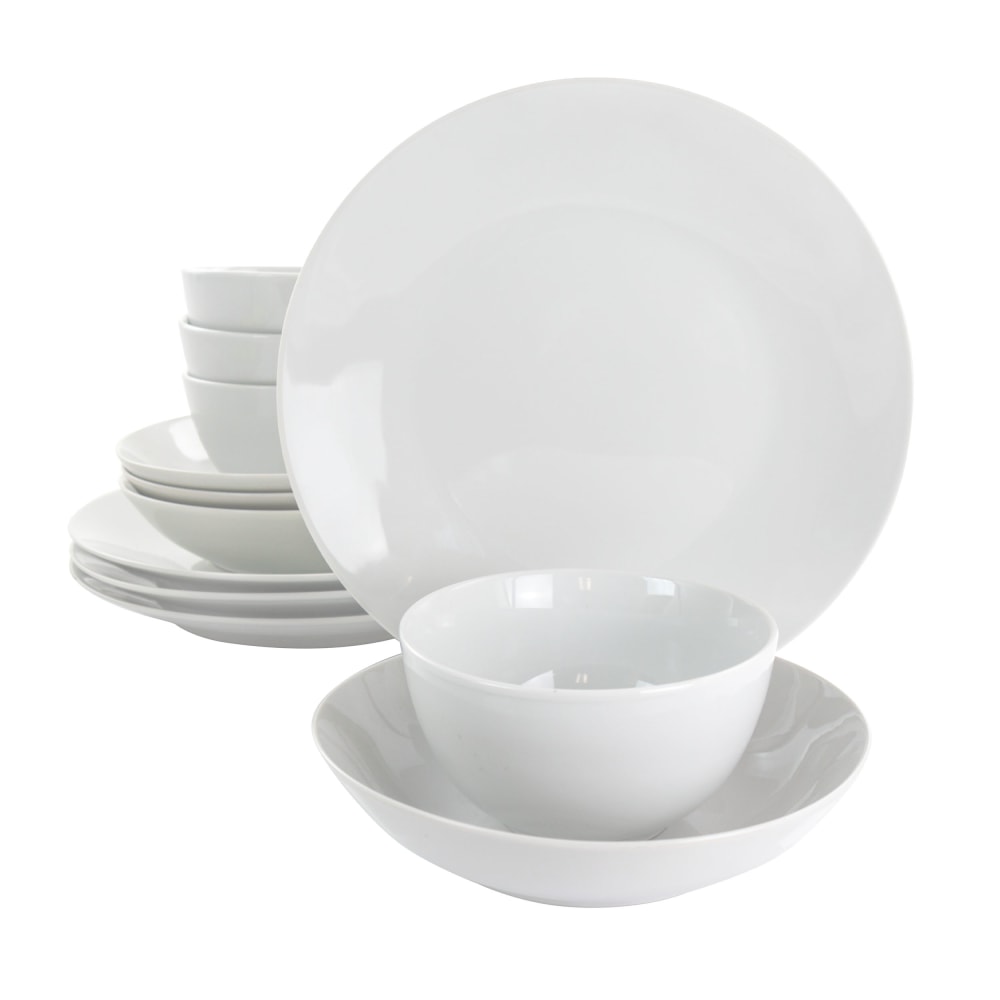 Gibson Home Classic Pearl 12-Piece Round Fine Ceramic Dinnerware Set, GBHM, White MPN:995114736M