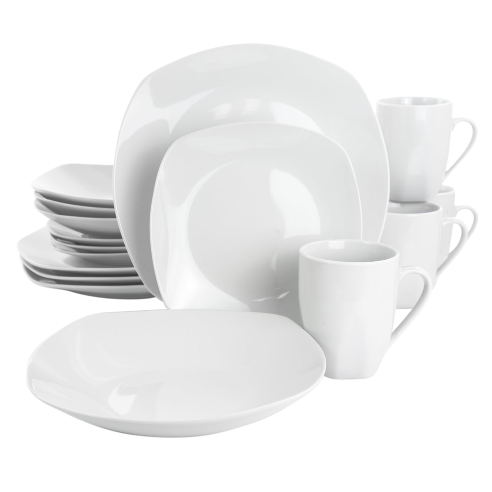 Gibson Home Classic Pearl 16-Piece Square Dinnerware Set, White MPN:995114737M