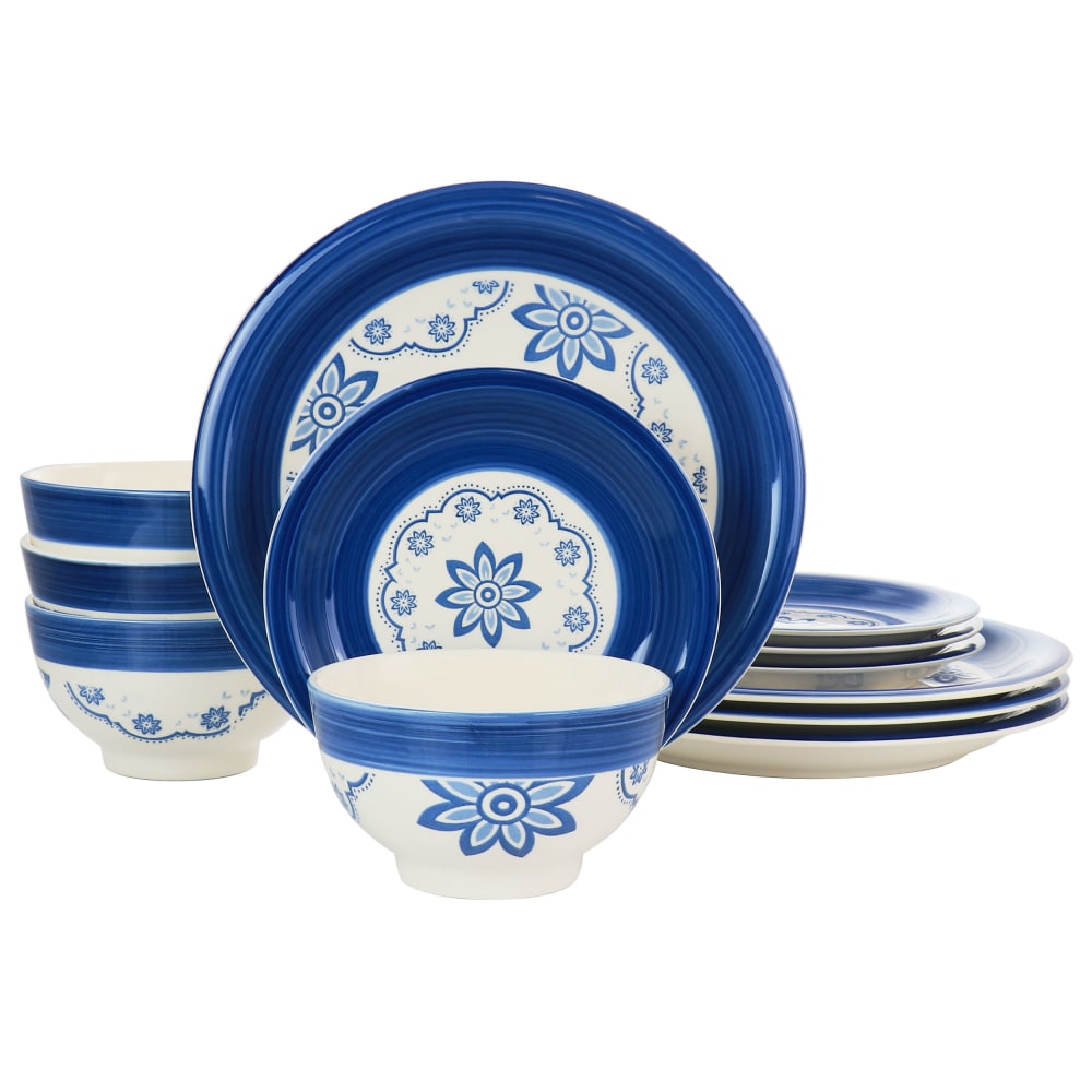 Gibson Home Sundial 12-Piece Dinnerware Set, Blue MPN:995115910M