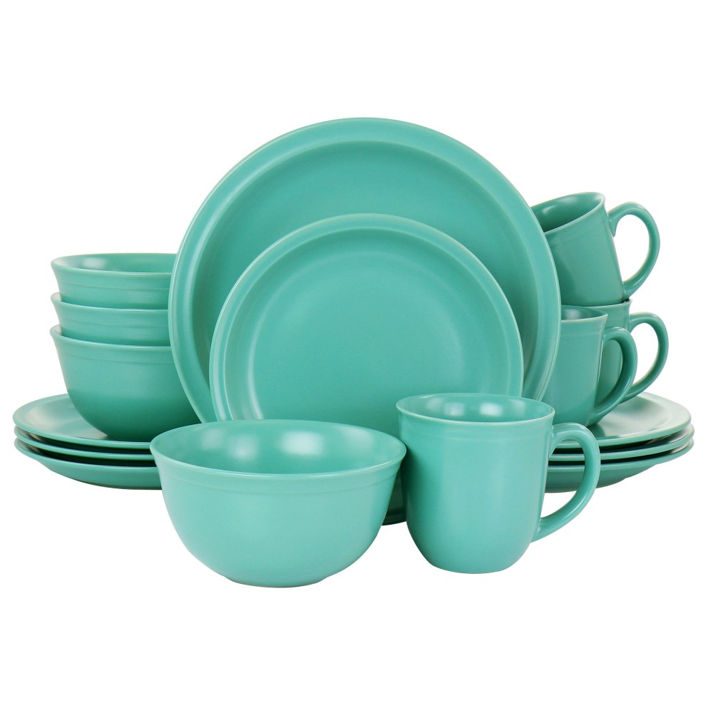 Gibson Home 16-Piece Siam Stoneware Dinnerware Set, Green MPN:995115913M