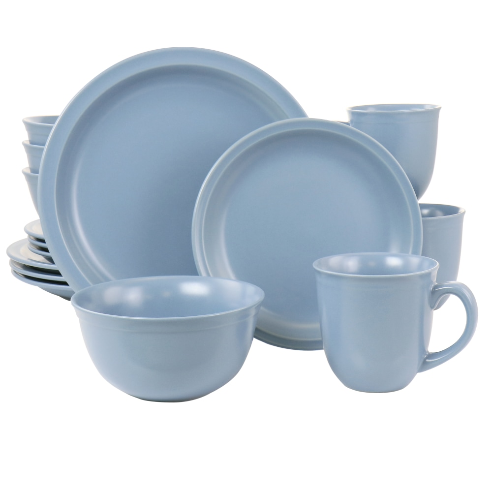 Gibson Home 16-Piece Siam Stoneware Dinnerware Set, Blue MPN:995115920M