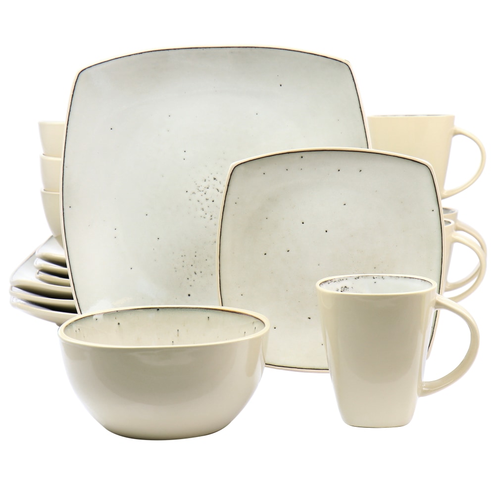 Gibson Elite Soho Lounge 16-Piece Stoneware Dinnerware Set, Light Taupe MPN:995116487M