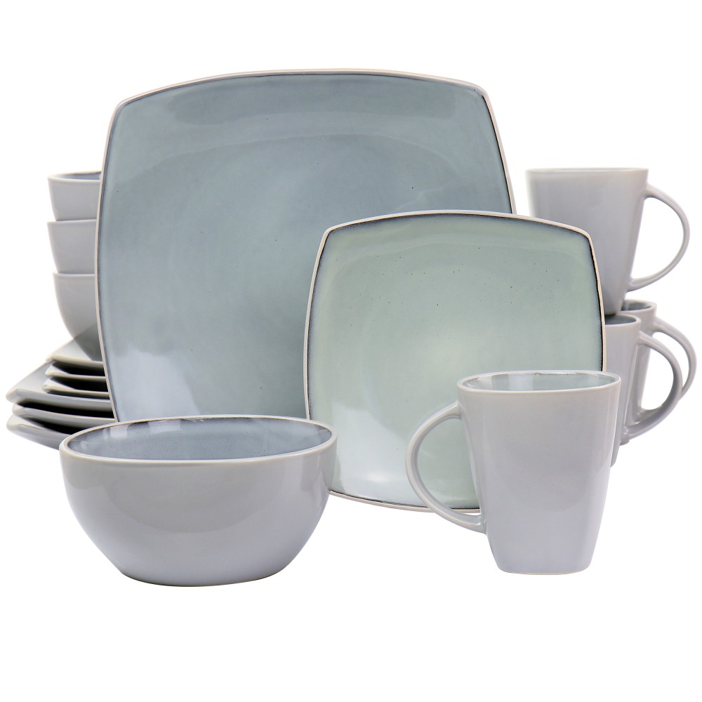 Gibson Elite Soho Lounge 16-Piece Stoneware Dinnerware Set, Light Gray MPN:995116488M