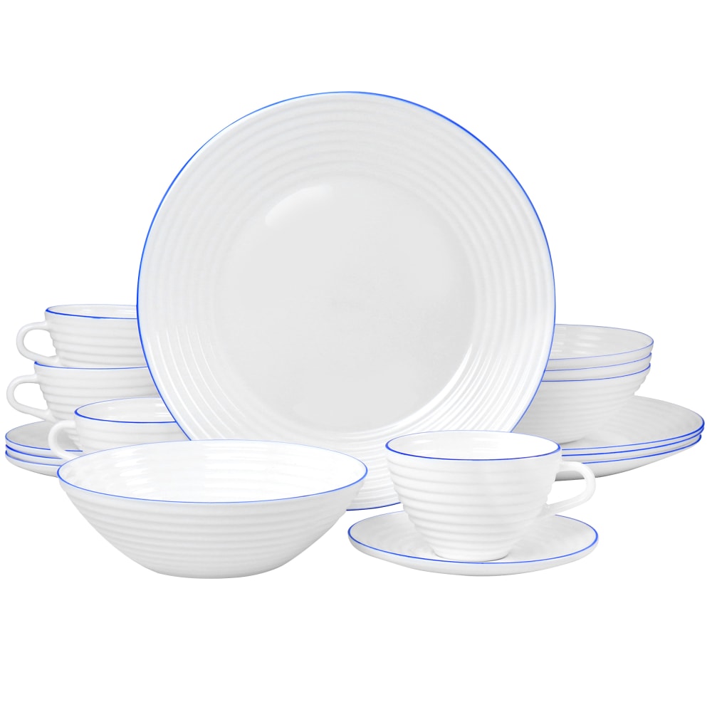 Gibson Elite Oster Juego De Vajilia 16-Piece Opal Glass Dinnerware Set, White MPN:995116581M