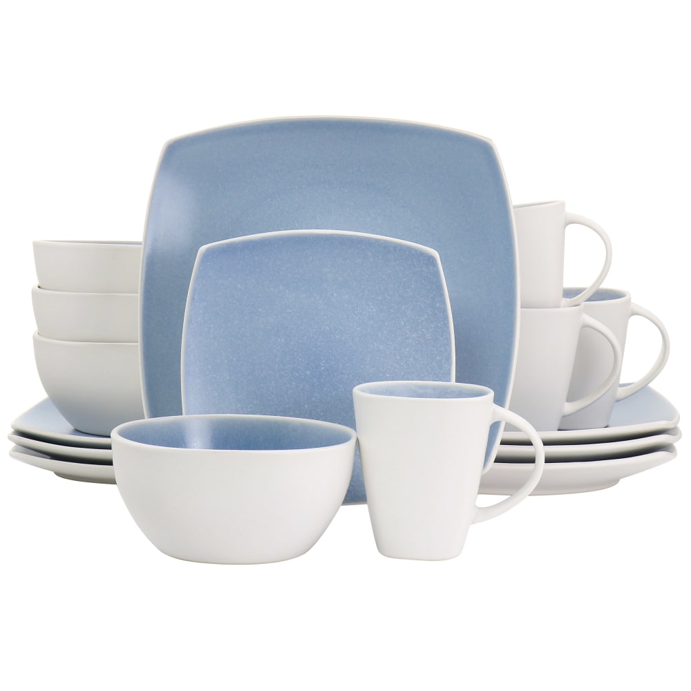 Gibson Elite Soho Lounge 16-Piece Stoneware Dinnerware Set, Light Blue MPN:995116876M