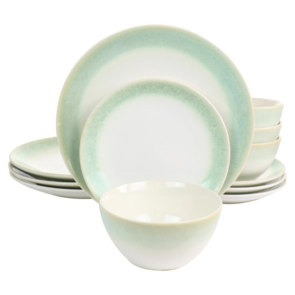 Martha Stewart 12-Piece Perry Street Piece Dinnerware Set, Green MPN:995116895M