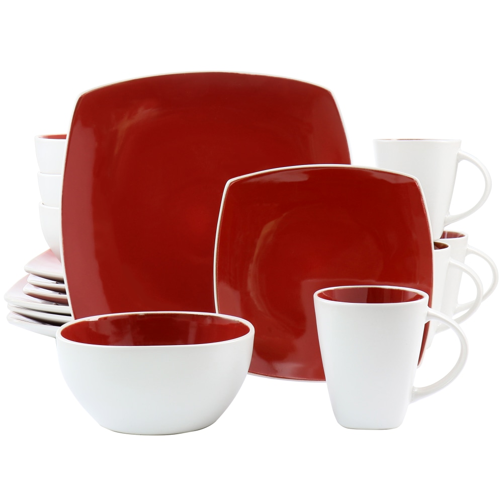 Gibson Elite Soho Lounge 16-Piece Stoneware Dinnerware Set, Red MPN:995116931M