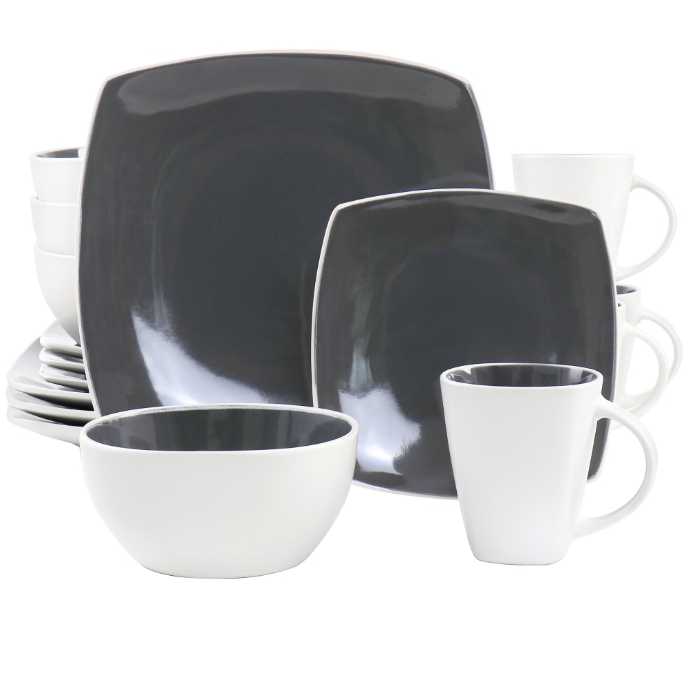 Gibson Elite Soho Lounge 16-Piece Stoneware Dinnerware Set, Gray MPN:995116937M