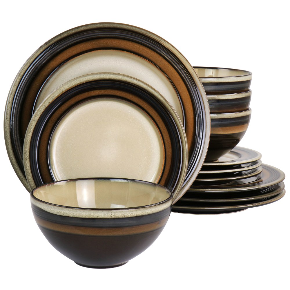 Gibson Elite Everston 12-Piece Dinnerware Set, Brown MPN:995117456M
