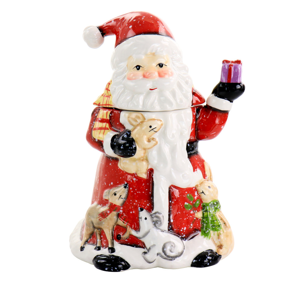 Gibson Home Old Santa Cookie Jar, 9-1/4inH x 7inW x 6-1/4inD, Multicolor MPN:995117442M