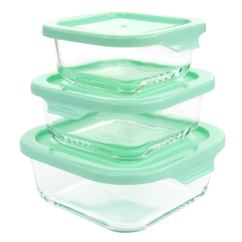 Martha Stewart 6-Piece Glass Storage Containers, 2-7/16inH x 6inW x 6-3/4inD, Mint MPN:995117535M