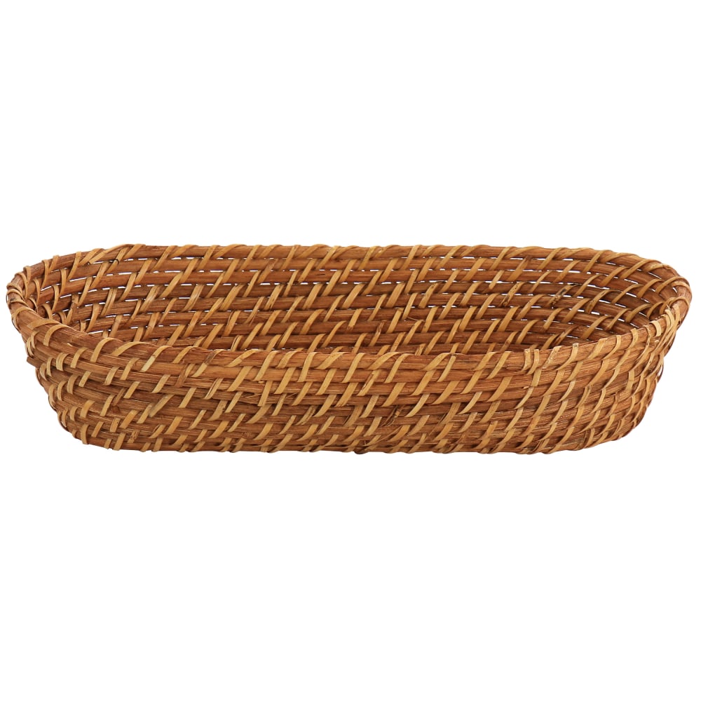 Martha Stewart Rattan Oval Bread Basket, 3inH x 6inW x 12-1/2inD, Brown MPN:995118030M