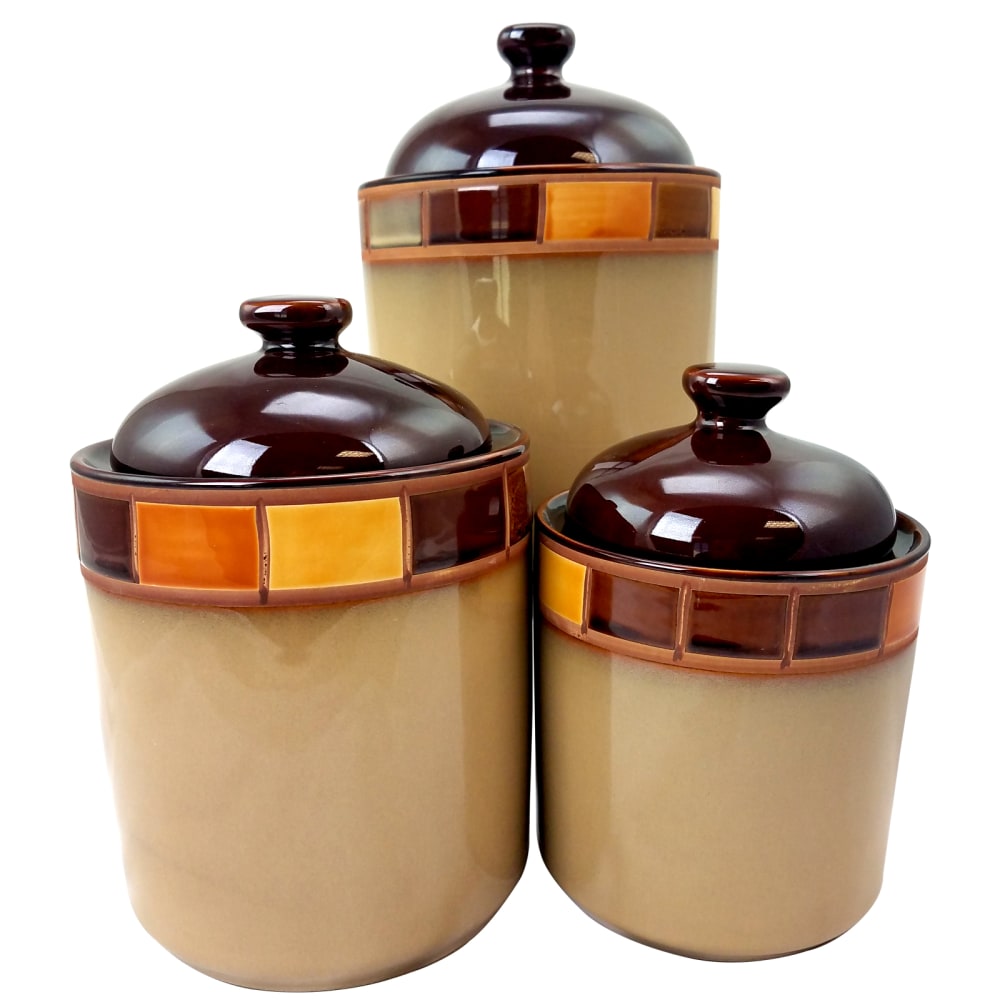 Casa Estebana 3 Piece Canister Set, Brown MPN:99583777M