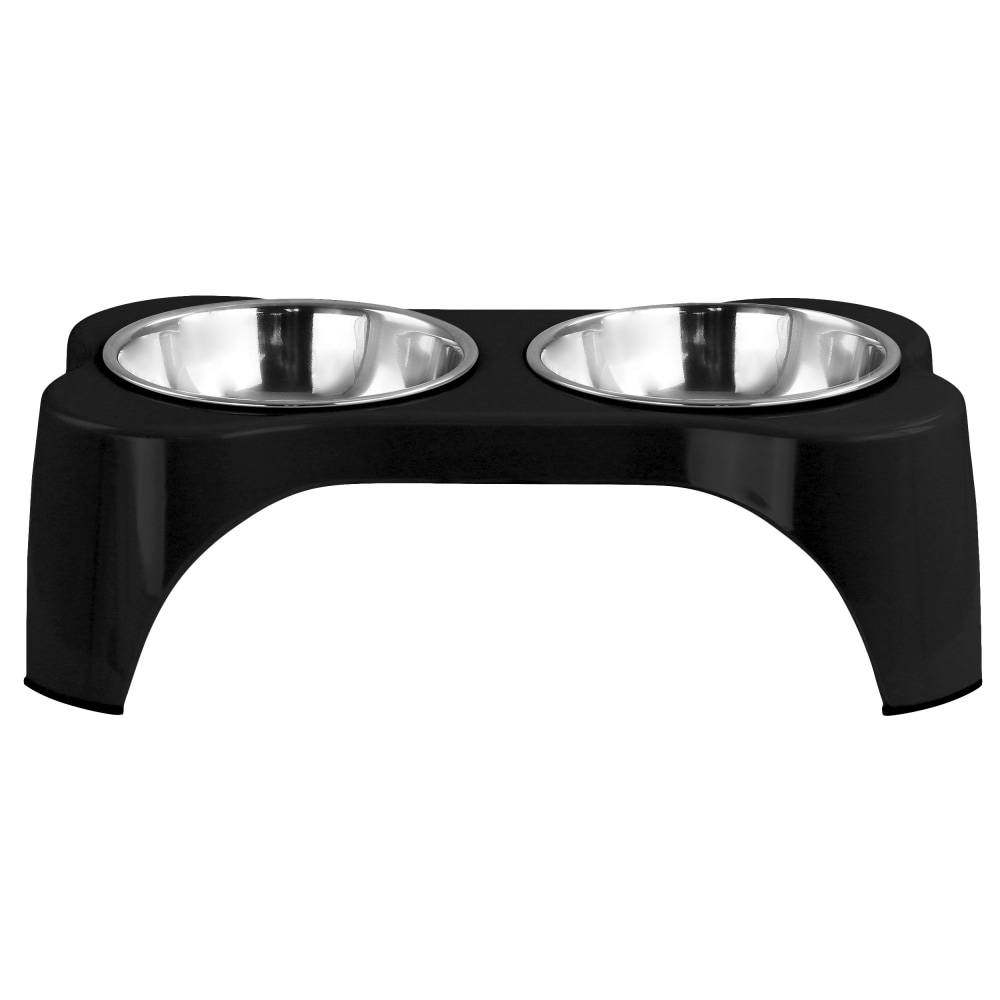 Gibson Home Bow Wow Meow 3-Piece Elevated Pet Bowl Dinner Set, Black MPN:995117630M