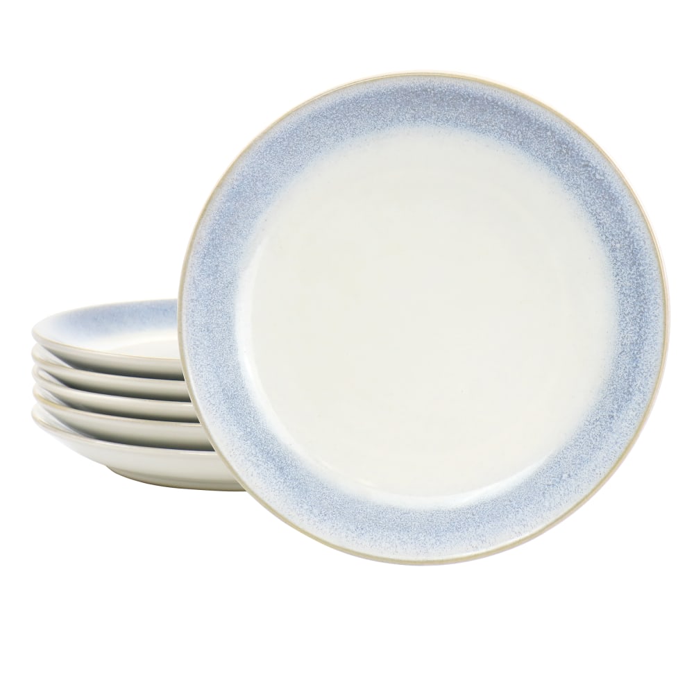 Martha Stewart 6-Piece Stoneware Salad Plate Set, 8-1/4in, Blue Rim MPN:995116367M