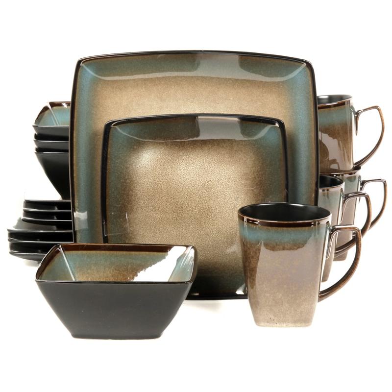 Gibson Elite Tequesta 16-Piece Square Dinnerware Set, Taupe MPN:99586951M