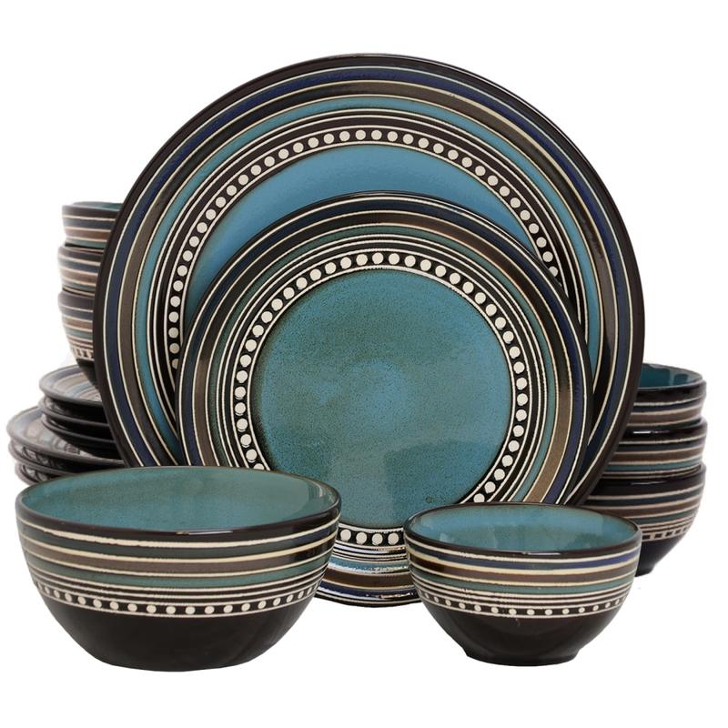 Gibson Elite Cafe Versailles 16-Piece Dinnerware Set, Blue MPN:99594644M