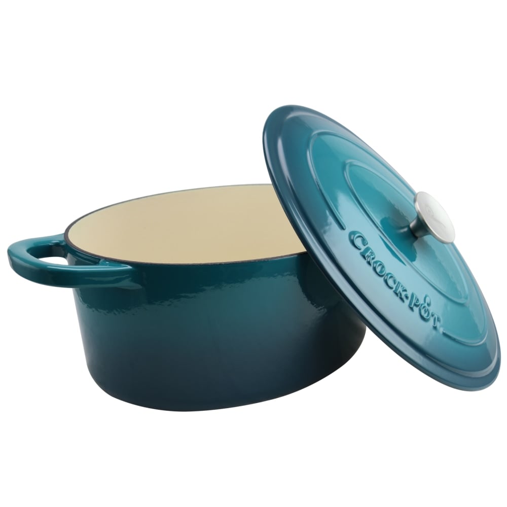 Crock-Pot Artisan 7-Quart Enameled Cast Iron Dutch Oven, Teal Ombre MPN:995100762M