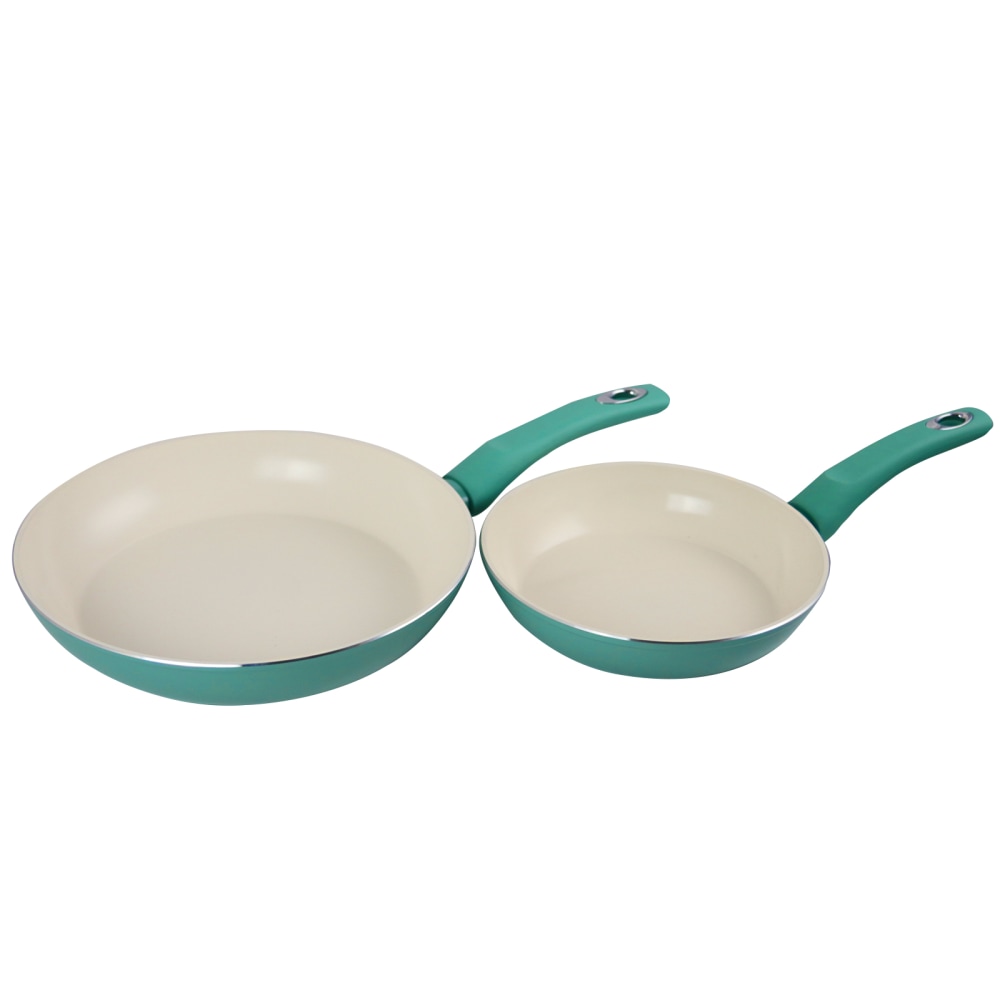 Gibson Home Plaza Cafe 2-Piece Aluminum Non-Stick Frying Pan Set, Mint MPN:995111738M