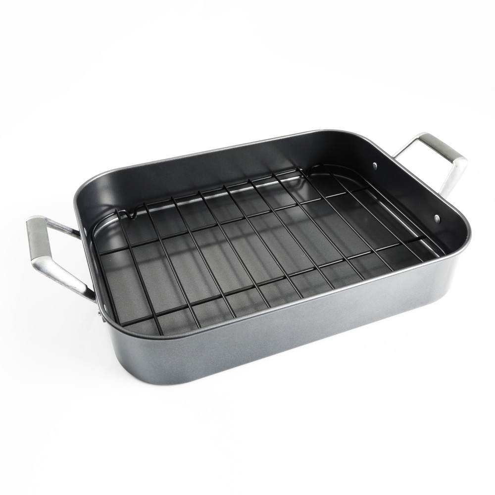 Gibson Home Greyfield 2-Piece Steel Non-Stick Roasting Rack Set, Gray MPN:995113919M