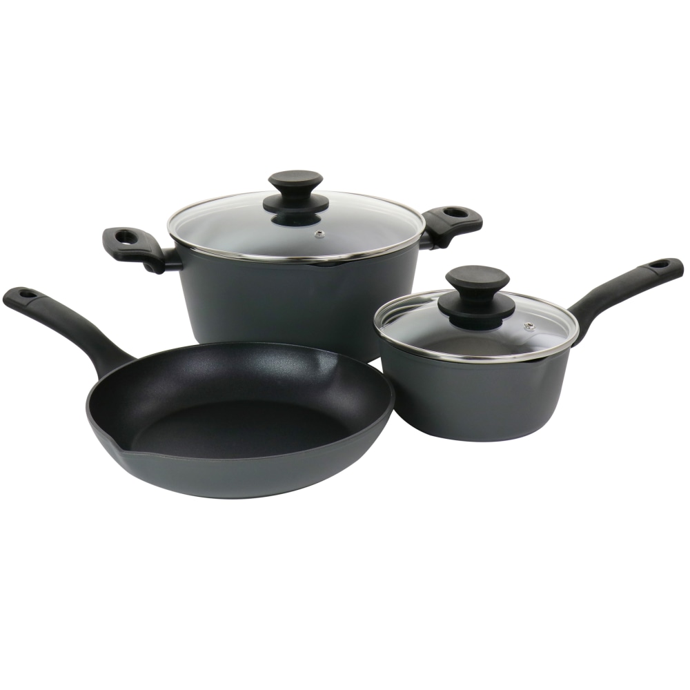 Oster Kingsway 5-Piece Aluminum Non-Stick Cookware Set, Black MPN:995115174M
