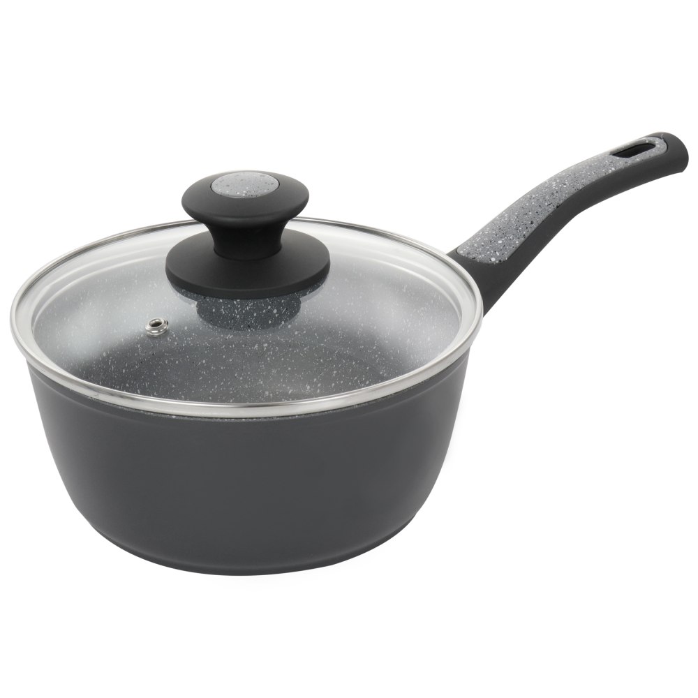 Oster 1.7-Quart Non-Stick Aluminum Sauce Pan With Glass Lid, Gray MPN:995115263M