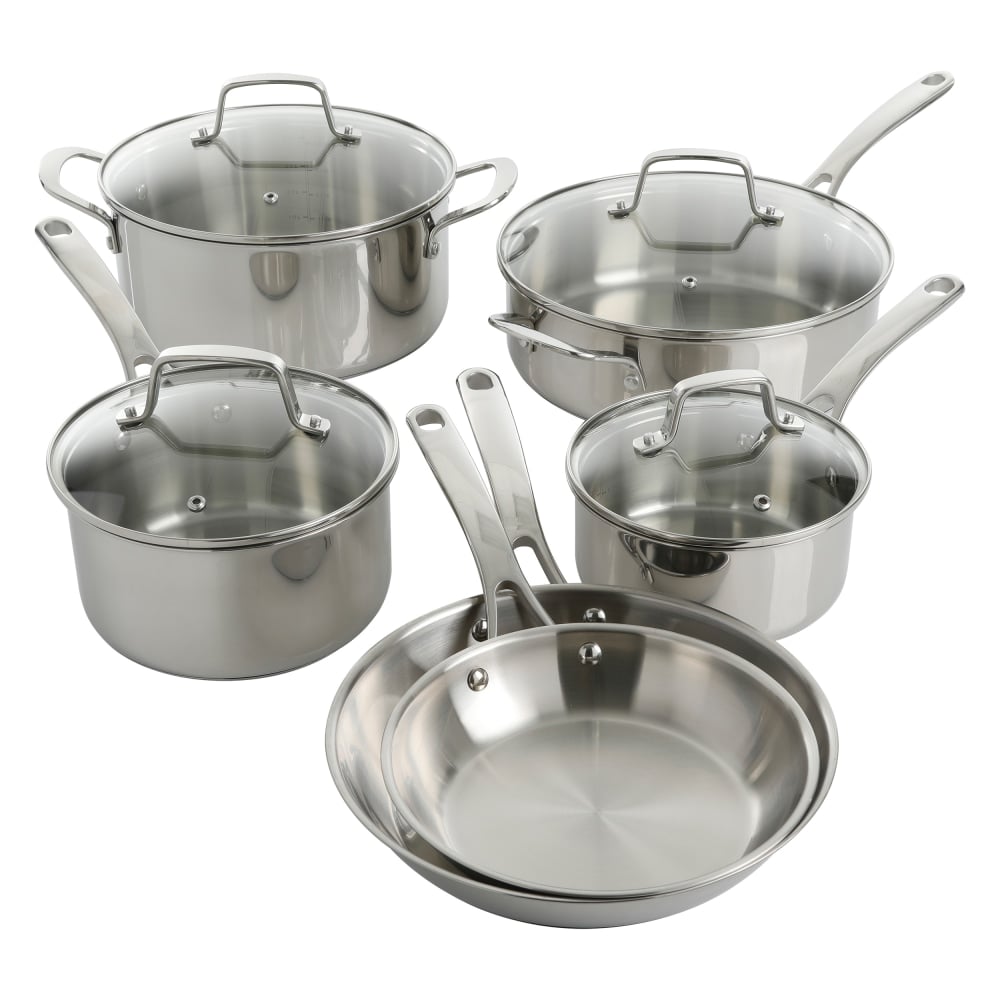 Martha Stewart Stainless Steel Cookware Set, Silver, Set Of 10 MPN:995116571M