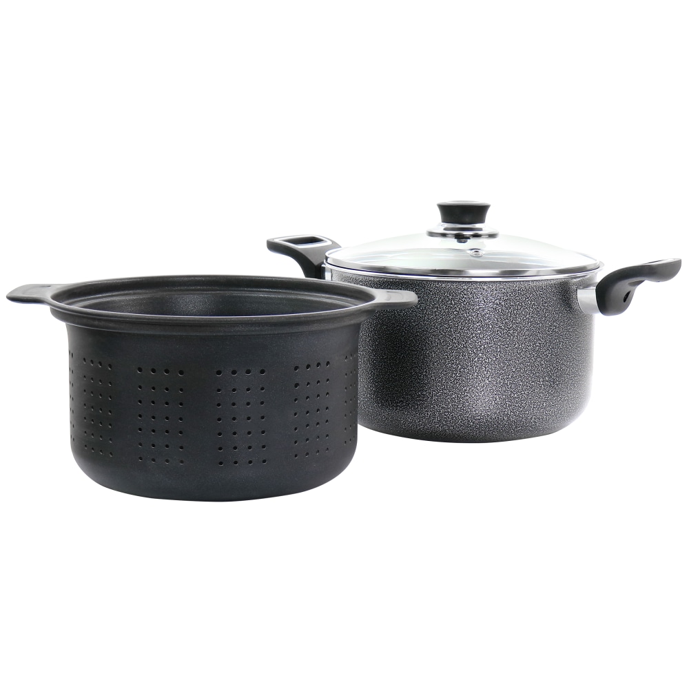 Oster Clairborne 3-Piece Aluminum Non-Stick Pasta Pot, Charcoal Gray MPN:995116909M