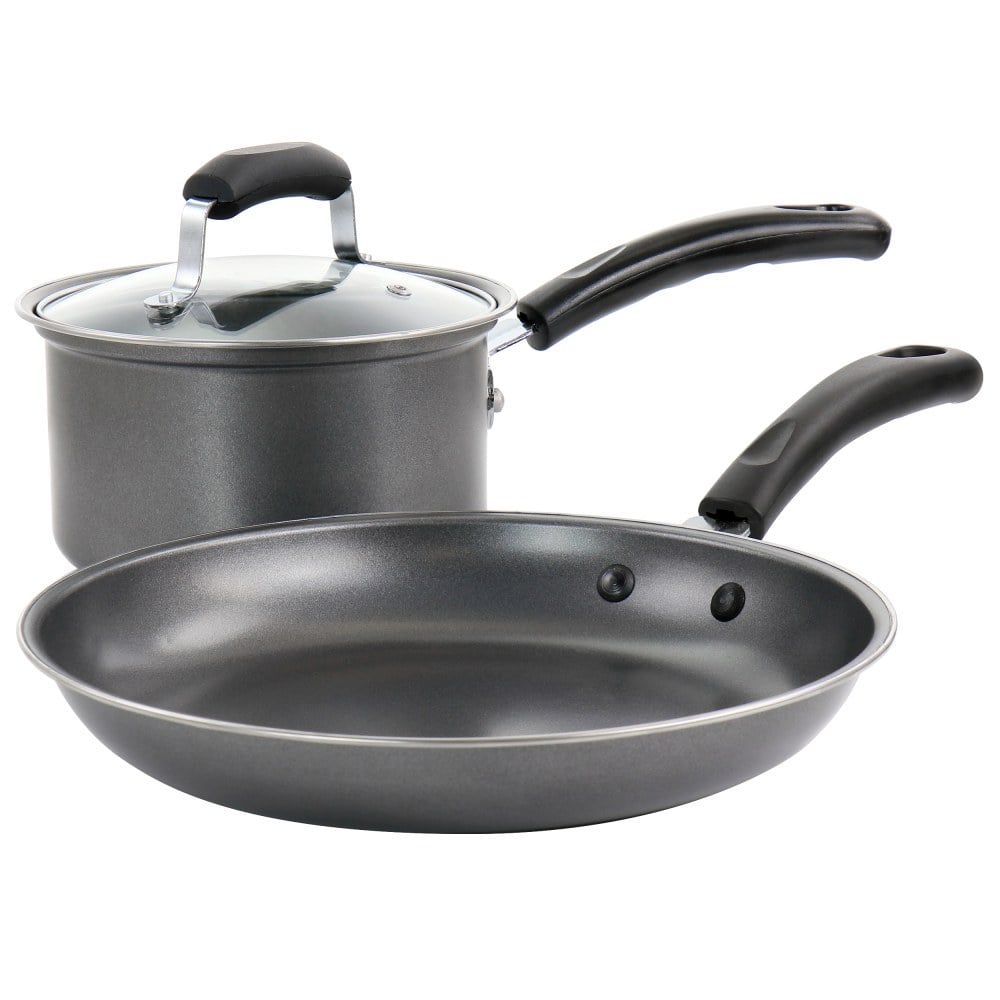 Gibson Everyday Highberry 3-Piece Carbon Steel Non-Stick Cookware Set, Gray MPN:995117662M
