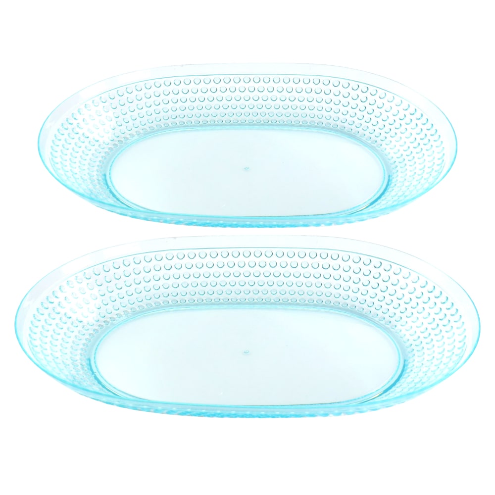 Gibson Home 2-Piece Platter Set, 15-3/4in, Aqua MPN:995116860M