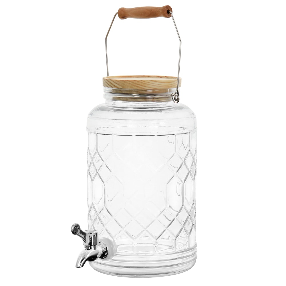Gibson Home 0.95 Gallon Duval Glass Beverage Dispenser, Clear MPN:995117163M