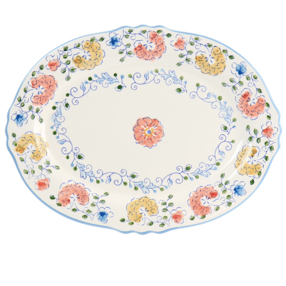 Gibson Elite Anaya Hand-Painted Oval Stoneware Serving Platter, 14in, Multicolor MPN:995117633M