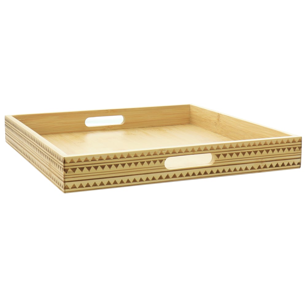 Gibson Home Sadler Wood Serving Tray With Built-In Handles, 15in, Brown MPN:995117664M