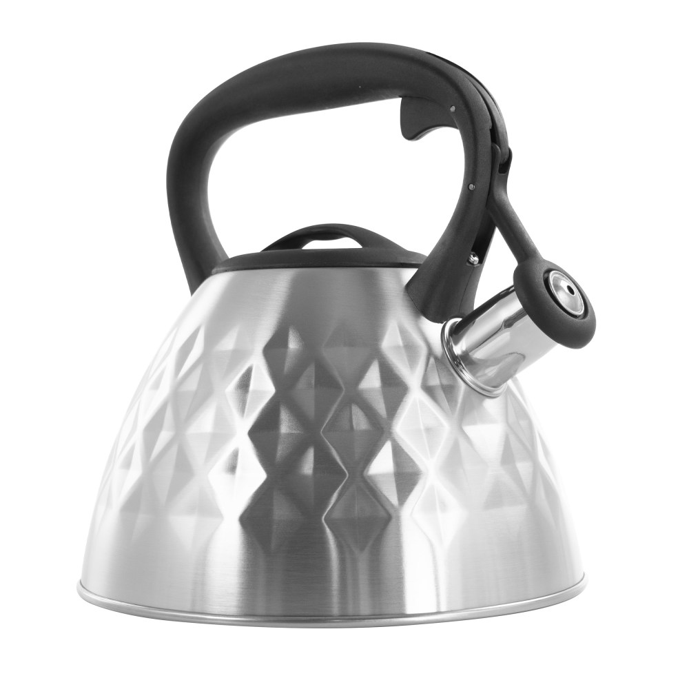 Mr. Coffee Donato Round Whistling Tea Kettle, 2.3 Qt, Brushed Silver MPN:995114962M