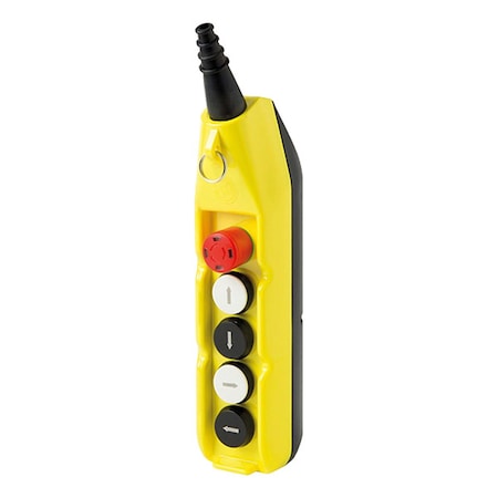 PendantControlStation, 5Buttn, Blk/Rd/Wht MPN:PL05-E