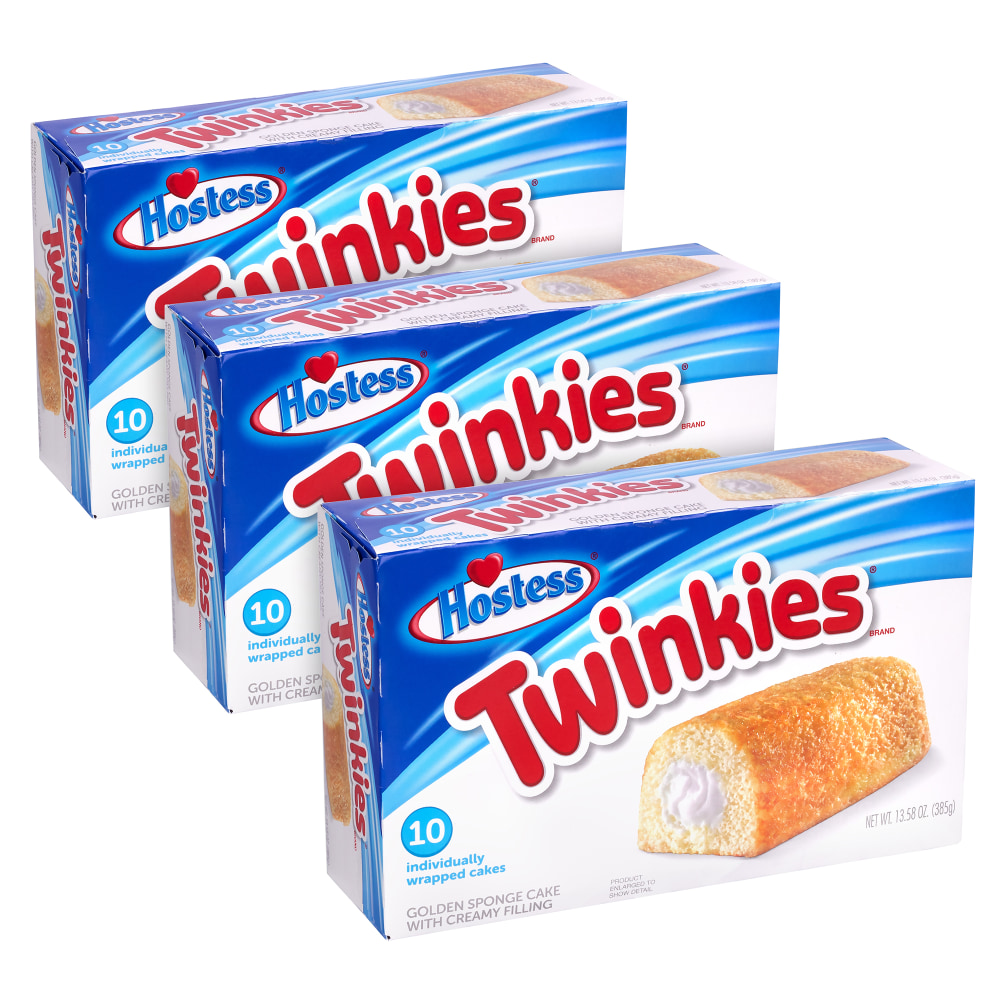 Hostess Twinkie Multipack, 13.58 oz, 10 Twinkies Per Pack, Set Of 3 Packs MPN:810128792387
