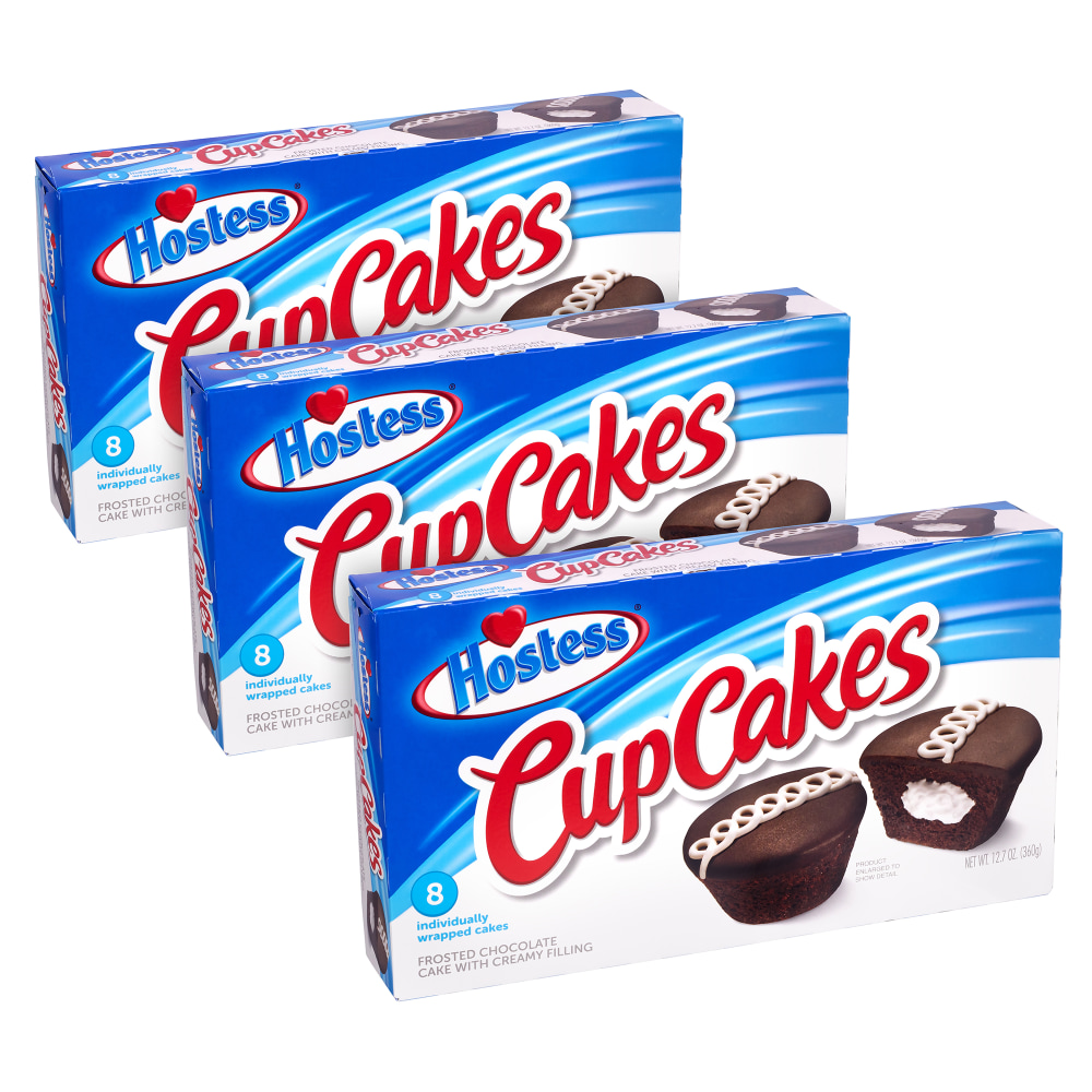 Hostess Cupcake Multipack, 12.7 Oz, 8 Cupcakes Per Pack, Set Of 3 Packs MPN:810128792394