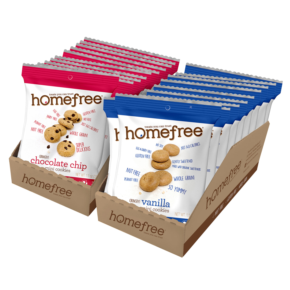 Homefree Chocolate Chip & Vanilla Cookie Bundle, 1.1 Oz, Case Of 20 Packages MPN:600-00020