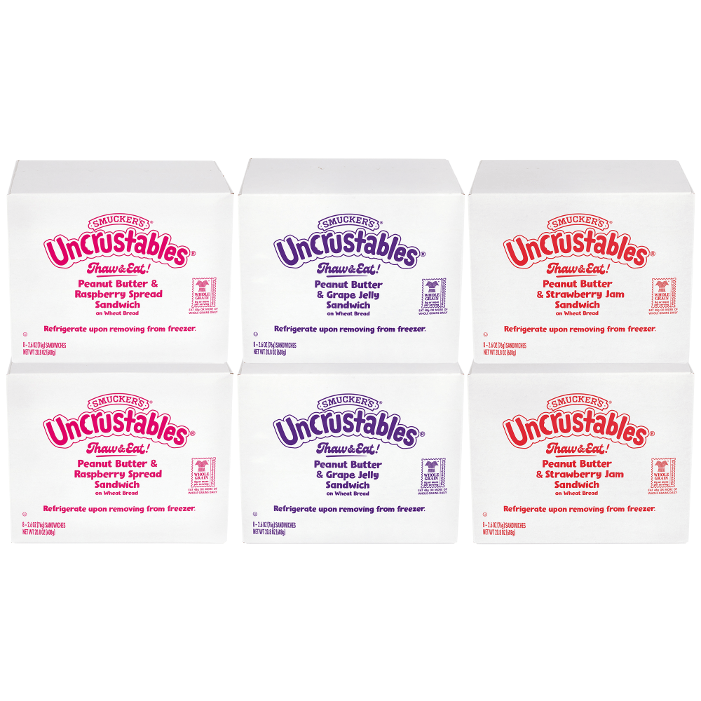 Smuckers Uncrustables Variety, 2.6 Oz, Total Qty 48 MPN:810128793346