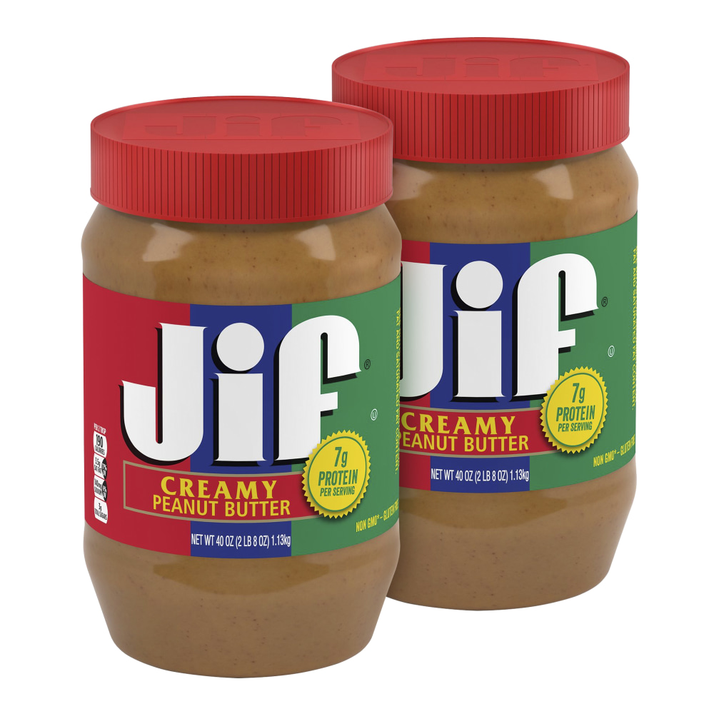 Jif Creamy Peanut Butter, 40 Oz, Pack Of 2 Jars MPN:5150072001