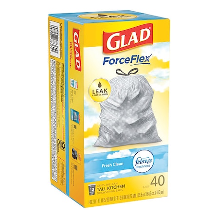 13 gal Trash Bags, 24 in x 27 1/2 in, Extra Heavy-Duty, 0.78 mil, White MPN:78361