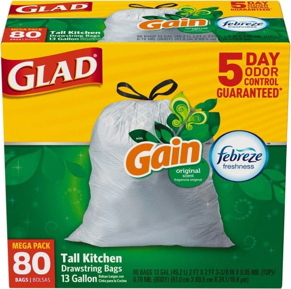 Household Trash Bags: 13 gal, 0.95 mil, 80 Pack MPN:CLO78900BX