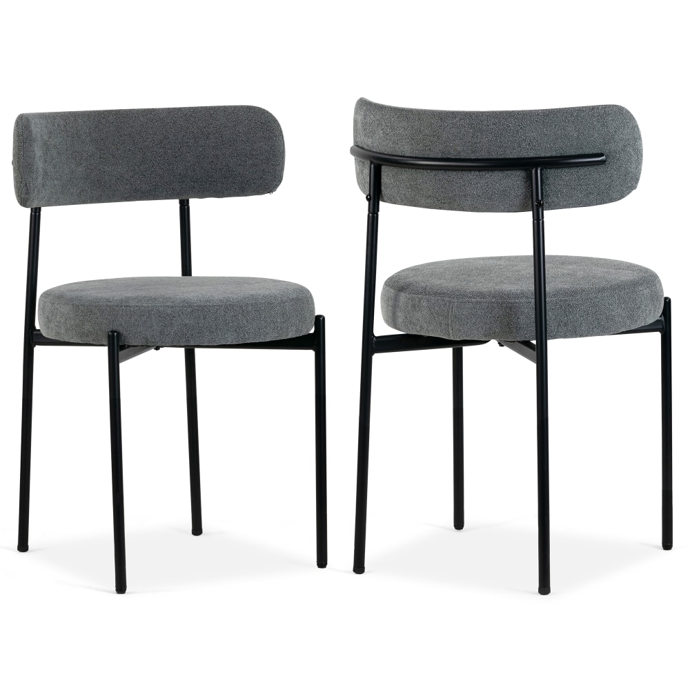 Glamour Home Avrom Boucle Fabric Dining Accent Chairs, Gray, Set Of 2 Chairs MPN:GHDC-1600